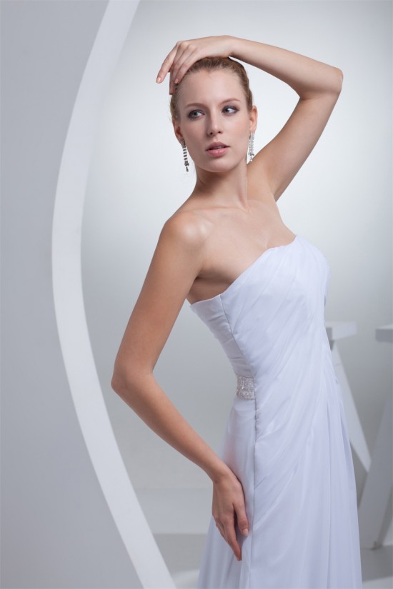 A-Line Strapless Sleeveless Chiffon Silk like Satin Sweet Wedding Dresses 2030445 A-Line Strapless Sleeveless Chiffon Silk like Satin Sweet Wedding Dresses 2030445