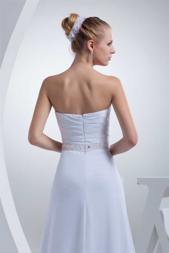 A-Line Strapless Sleeveless Chiffon Silk like Satin Sweet Wedding Dresses 2030445 A-Line Strapless Sleeveless Chiffon Silk like Satin Sweet Wedding Dresses 2030445