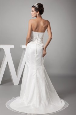 Strapless Mermaid/Trumpet Satin Fine Netting Sweet Wedding Dresses 2030447