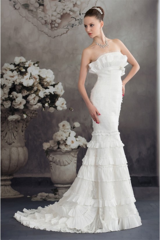 Trumpet/Mermaid Strapless Princess Sleeveless Lace Taffeta Wedding Dresses 2030449 Trumpet/Mermaid Strapless Princess Sleeveless Lace Taffeta Wedding Dresses 2030449