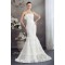 Trumpet/Mermaid Strapless Princess Sleeveless Lace Taffeta Wedding Dresses 2030449