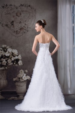 Strapless Satin Lace Organza Fine Netting Sequins Most Beautiful Wedding Dresses 2030451