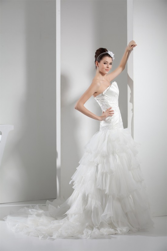 Strapless Satin Lace Organza Wedding Dresses 2030452 Strapless Satin Lace Organza Wedding Dresses 2030452