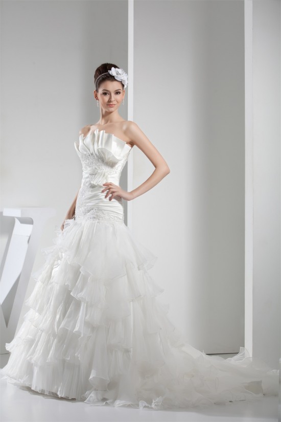 Strapless Satin Lace Organza Wedding Dresses 2030452 Strapless Satin Lace Organza Wedding Dresses 2030452