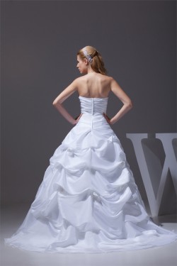 Strapless Satin Taffeta A-Line Sleeveless Best Wedding Dresses 2030455