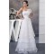 Strapless Sleeveless Satin Lace A-Line Reception Wedding Dresses 2030460