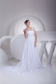 A-Line Straps Chiffon Satin Sleeveless Wedding Dresses 2030462