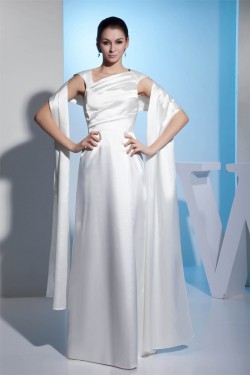 Straps Silk like Satin Sheath/Column Reception Wedding Dresses 2030464