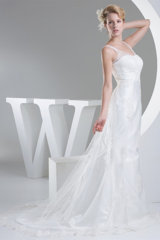 Straps Sleeveless Satin Lace Fine Netting Wedding Dresses 2030465 Straps Sleeveless Satin Lace Fine Netting Wedding Dresses 2030465