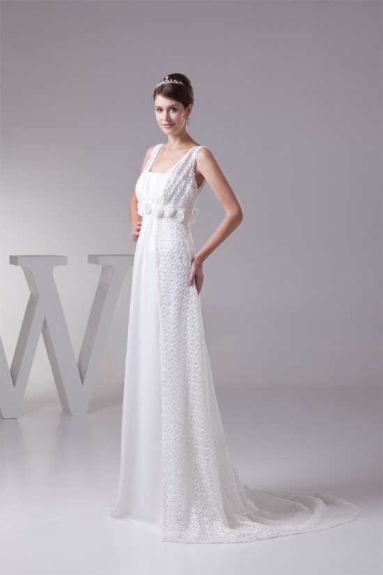 Straps Sleeveless Chiffon Satin Lace Fine Netting Wedding Dresses 2030466 Straps Sleeveless Chiffon Satin Lace Fine Netting Wedding Dresses 2030466