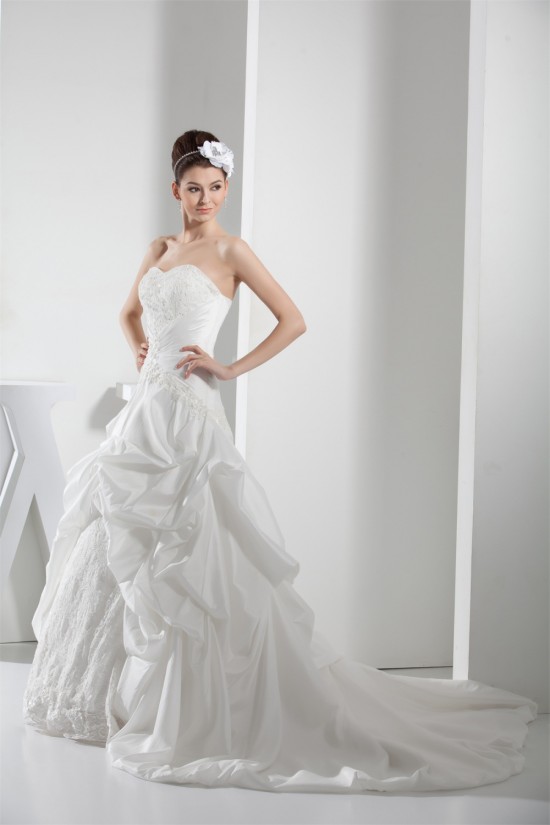 Sweetheart A-Line Lace Taffeta Sleeveless Best Wedding Dresses 2030469 Sweetheart A-Line Lace Taffeta Sleeveless Best Wedding Dresses 2030469