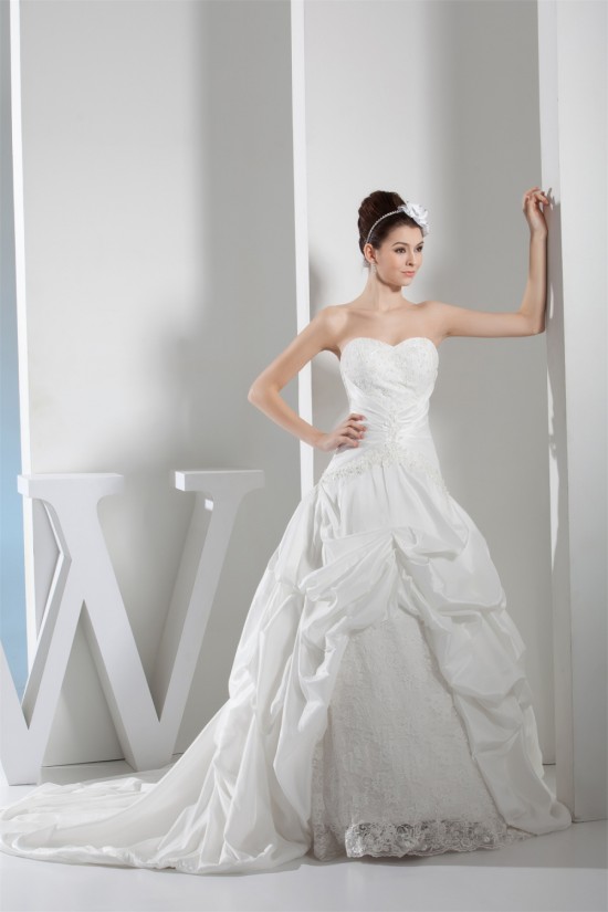 Sweetheart A-Line Lace Taffeta Sleeveless Best Wedding Dresses 2030469 Sweetheart A-Line Lace Taffeta Sleeveless Best Wedding Dresses 2030469