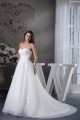 A-Line Sweetheart Sleeveless Satin Fine Netting Lace Wedding Dresses 2030471