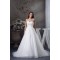 A-Line Sweetheart Sleeveless Satin Fine Netting Lace Wedding Dresses 2030471