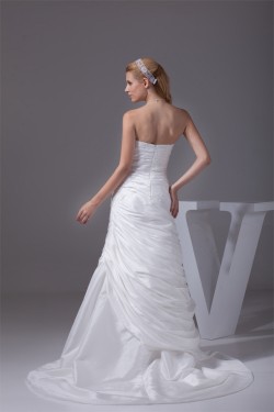 Sweetheart A-Line Sleeveless Taffeta New Arrival Wedding Dresses 2030473