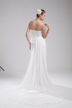 Sweetheart Chiffon Elastic Woven Satin Sleeveless Wedding Dresses 2030475