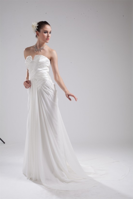 Sweetheart Chiffon Elastic Woven Satin Sleeveless Wedding Dresses 2030475 Sweetheart Chiffon Elastic Woven Satin Sleeveless Wedding Dresses 2030475