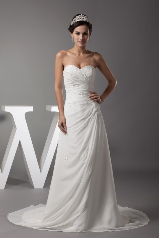 Sweetheart Chiffon Silk like Satin A-Line Best Wedding Dresses 2030476 Sweetheart Chiffon Silk like Satin A-Line Best Wedding Dresses 2030476