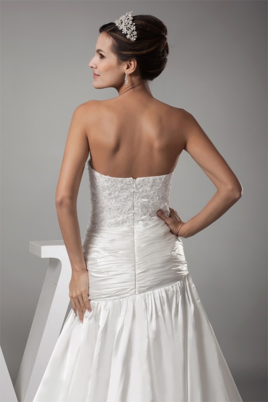 Sweetheart Chiffon Silk like Satin A-Line Best Wedding Dresses 2030477