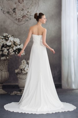 Sweetheart Chiffon Silk like Satin Fine Netting Wedding Dresses 2030478