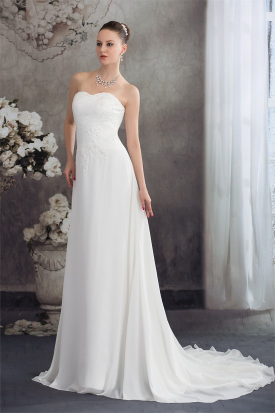 Sweetheart Chiffon Silk like Satin Fine Netting Wedding Dresses 2030478 Sweetheart Chiffon Silk like Satin Fine Netting Wedding Dresses 2030478