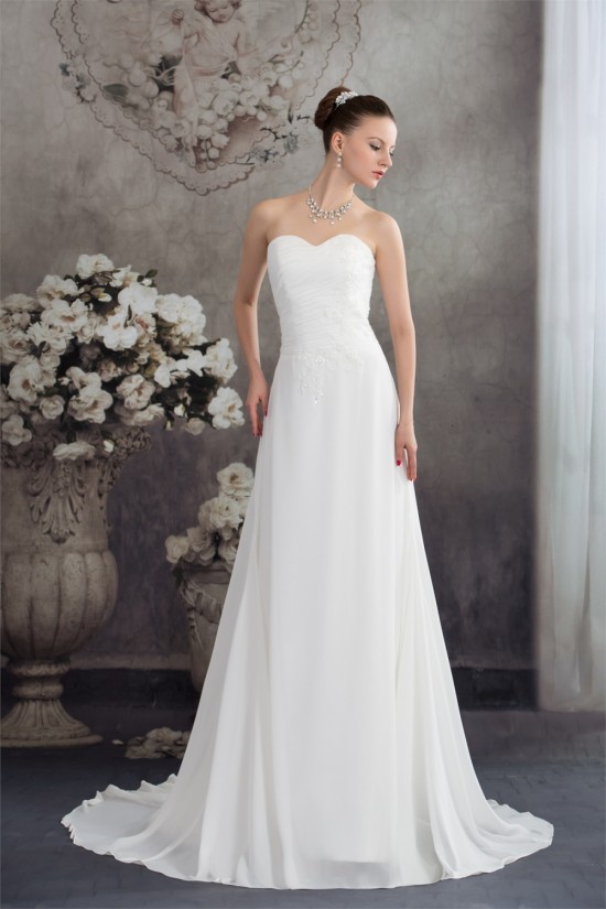 Sweetheart Chiffon Silk like Satin Fine Netting Wedding Dresses 2030478 Sweetheart Chiffon Silk like Satin Fine Netting Wedding Dresses 2030478