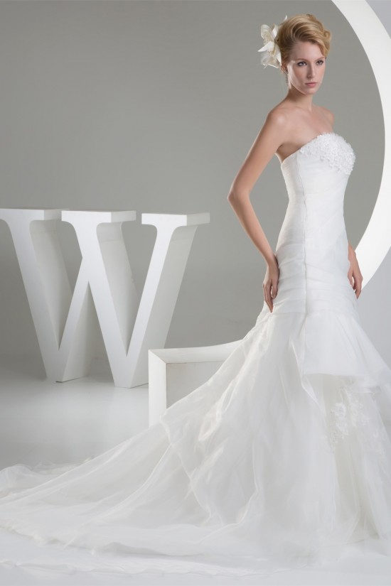 Sweetheart Organza Sleeveless A-Line New Arrival Wedding Dresses 2030480