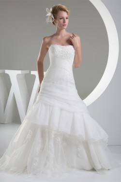 Sweetheart Organza Sleeveless A-Line New Arrival Wedding Dresses 2030480