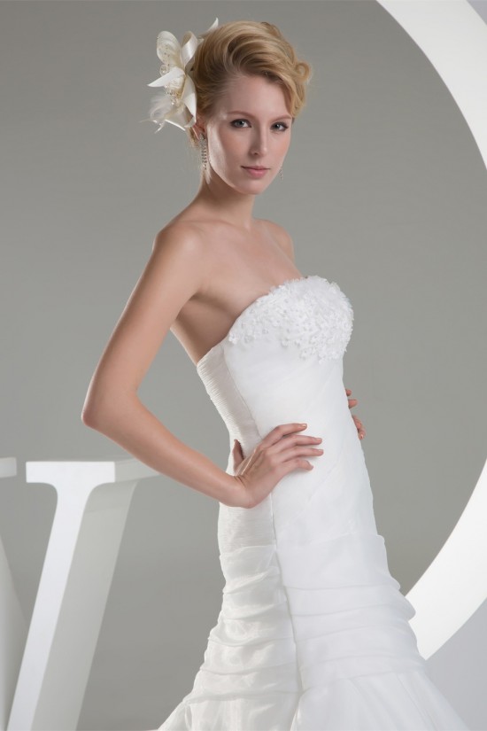 Sweetheart Organza Sleeveless A-Line New Arrival Wedding Dresses 2030480