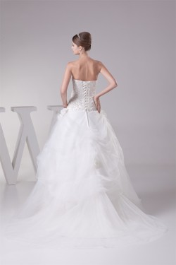 Sweetheart Princess Satin Fine Netting Lace Sleeveless New Arrival Wedding Dresses 2030482