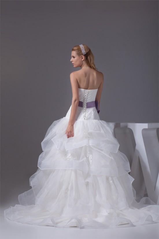 Sweetheart Satin Lace Organza Ball Gown New Arrival Wedding Dresses 2030484