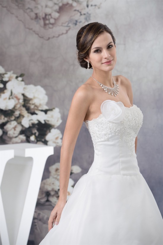 Sweetheart Satin Organza Lace A-Line Sleeveless Best Wedding Dresses 2030485 Sweetheart Satin Organza Lace A-Line Sleeveless Best Wedding Dresses 2030485