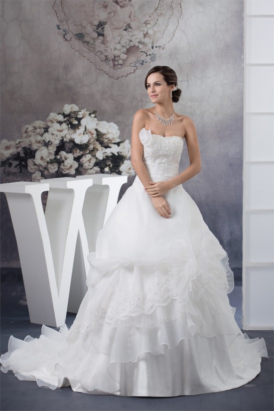 Sweetheart Satin Organza Lace A-Line Sleeveless Best Wedding Dresses 2030485 Sweetheart Satin Organza Lace A-Line Sleeveless Best Wedding Dresses 2030485
