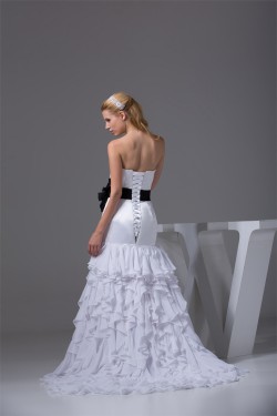 Sweetheart Sheath/Column Sleeveless Chiffon Satin New Arrival Wedding Dresses 2030486