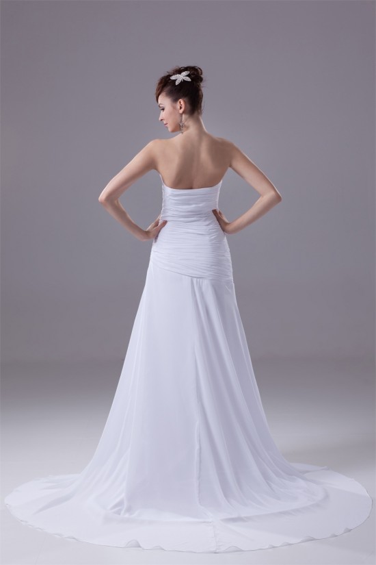 Sweetheart Sleeveless A-Line Chiffon Silk like Satin Best Wedding Dresses 2030487 Sweetheart Sleeveless A-Line Chiffon Silk like Satin Best Wedding Dresses 2030487