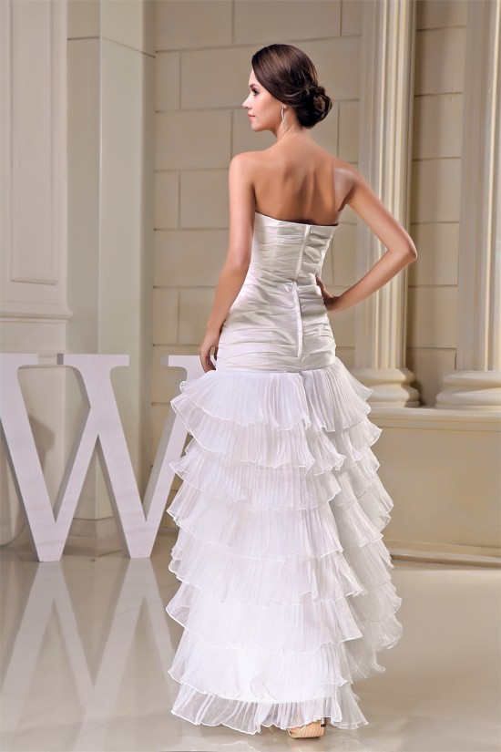 Sweetheart Sleeveless Taffeta Pleated Organza Little White Dresses 2030492 Sweetheart Sleeveless Taffeta Pleated Organza Little White Dresses 2030492