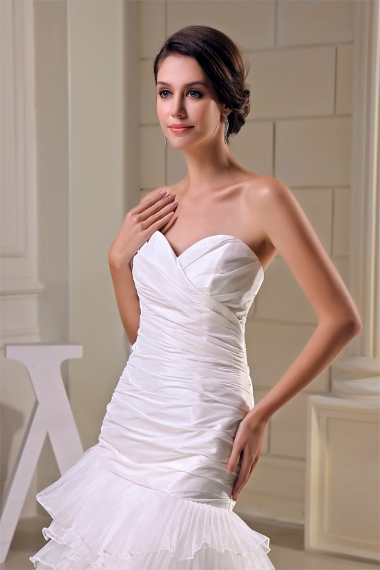 Sweetheart Sleeveless Taffeta Pleated Organza Little White Dresses 2030492 Sweetheart Sleeveless Taffeta Pleated Organza Little White Dresses 2030492