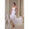 Sweetheart Sleeveless Taffeta Pleated Organza Little White Dresses 2030492