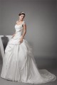 Taffeta Fine Netting Square Short Sleeve Lace Wedding Dresses 2030493