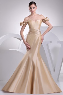Taffeta Mermaid/Trumpet Off-the-Shoulder Most Beautiful Wedding Dresses 2030494