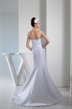 Taffeta Mermaid/Trumpet Sleeveless Spaghetti Straps Sweet Wedding Dresses 2030495