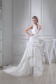 Taffeta Netting Sheath/Column Sleeveless Sweet Wedding Dresses 2030496