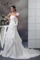 Taffeta Strapless Sleeveless A-Line Chapel Train Wedding Dresses 2030500