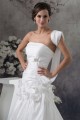 Taffeta Strapless Sleeveless A-Line Chapel Train Wedding Dresses 2030500