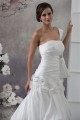 Taffeta Strapless Sleeveless A-Line Chapel Train Wedding Dresses 2030500