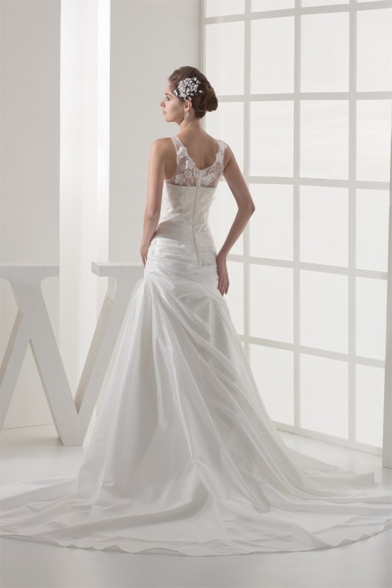 A-Line Sleeveless Scoop Lace Taffeta Best Wedding Dresses 2030502 A-Line Sleeveless Scoop Lace Taffeta Best Wedding Dresses 2030502