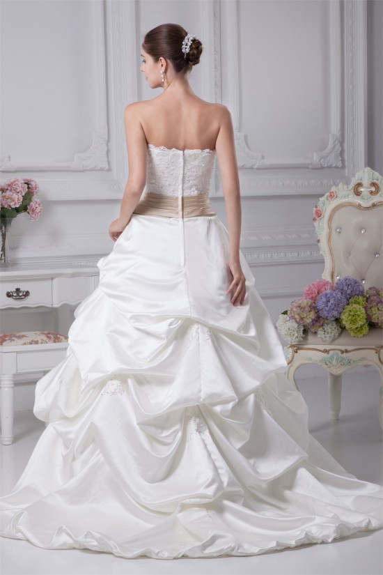Sleeveless A-Line Satin Strapless Lace New Arrival Wedding Dresses 2030504 Sleeveless A-Line Satin Strapless Lace New Arrival Wedding Dresses 2030504