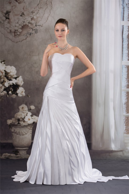 Sleeveless Satin A-Line Sweetheart Best Wedding Dresses 2030505 Sleeveless Satin A-Line Sweetheart Best Wedding Dresses 2030505
