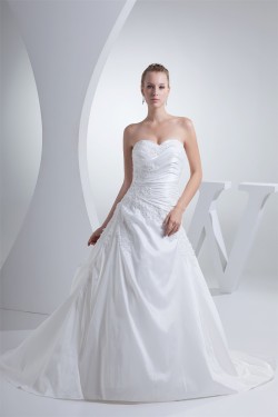 Sweetheart A-Line Organza Lace Wedding Dresses 2030507