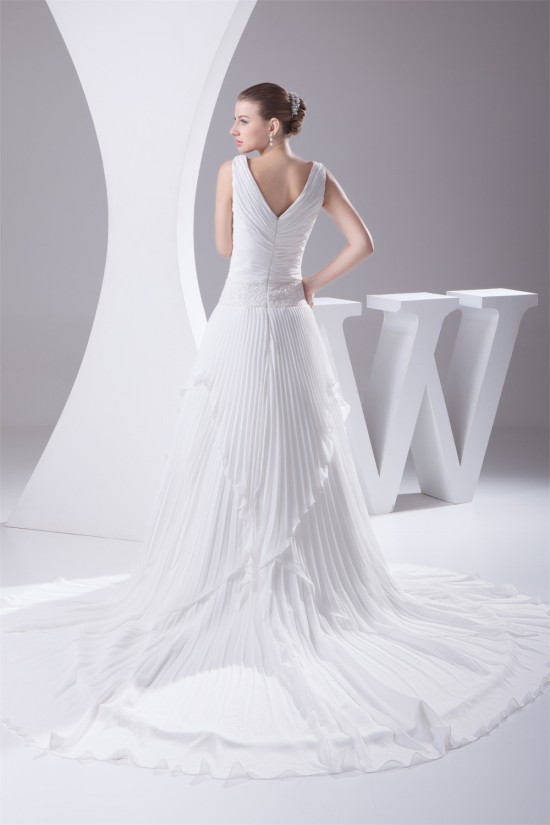 V-Neck A-Line Chiffon Silk like Satin Illusion Sleeves Reception Wedding Dresses 2030508 V-Neck A-Line Chiffon Silk like Satin Illusion Sleeves Reception Wedding Dresses 2030508